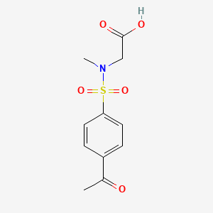 molecular formula C11H13NO5S B3372974 2-(N-methyl4-acetylbenzenesulfonamido)acetic acid CAS No. 941067-12-5