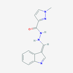 molecular formula C14H13N5O B337301 N'-[(E)-indol-3-ylidenemethyl]-1-methylpyrazole-3-carbohydrazide 