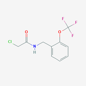 molecular formula C10H9ClF3NO2 B3373050 2-chloro-N-{[2-(trifluoromethoxy)phenyl]methyl}acetamide CAS No. 949293-96-3