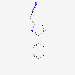 molecular formula C12H10N2O B3373116 2-[2-(4-Methylphenyl)-1,3-oxazol-4-yl]acetonitrile CAS No. 950069-99-5