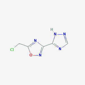 molecular formula C5H4ClN5O B3373166 5-(chloromethyl)-3-(1H-1,2,4-triazol-3-yl)-1,2,4-oxadiazole CAS No. 953751-07-0