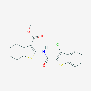 molecular formula C19H16ClNO3S2 B337403 METHYL 2-(3-CHLORO-1-BENZOTHIOPHENE-2-AMIDO)-4,5,6,7-TETRAHYDRO-1-BENZOTHIOPHENE-3-CARBOXYLATE 