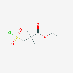 molecular formula C7H13ClO4S B3374099 Ethyl 3-(chlorosulfonyl)-2,2-dimethylpropanoate CAS No. 1017156-35-2