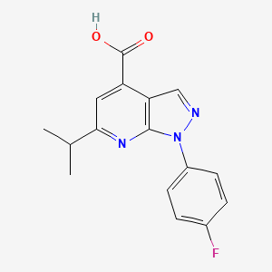 molecular formula C16H14FN3O2 B3374281 1-(4-Fluorophenyl)-6-isopropyl-1H-pyrazolo[3,4-b]pyridine-4-carboxylic acid CAS No. 1018127-53-1
