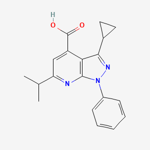 3-Cyclopropyl-6-isopropyl-1-phenyl-1H-pyrazolo[3,4-b]pyridine-4-carboxylic acid