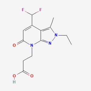 3-[4-(difluoromethyl)-2-ethyl-3-methyl-6-oxo-2,6-dihydro-7H-pyrazolo[3,4-b]pyridin-7-yl]propanoic acid