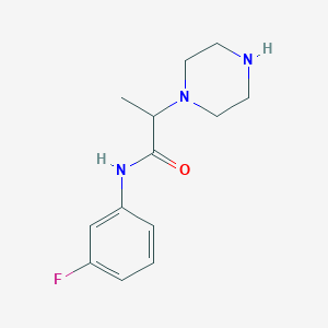 N-(3-fluorophenyl)-2-(piperazin-1-yl)propanamide