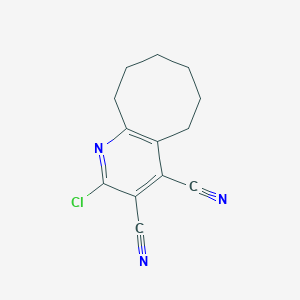molecular formula C13H12ClN3 B3374535 2-Chloro-5H,6H,7H,8H,9H,10H-cycloocta[B]pyridine-3,4-dicarbonitrile CAS No. 1020244-32-9