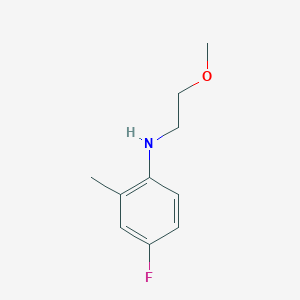 molecular formula C10H14FNO B3374580 4-fluoro-N-(2-methoxyethyl)-2-methylaniline CAS No. 1020961-27-6