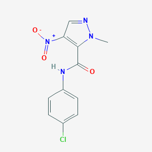 molecular formula C11H9ClN4O3 B337487 N-(4-chlorophenyl)-2-methyl-4-nitropyrazole-3-carboxamide 