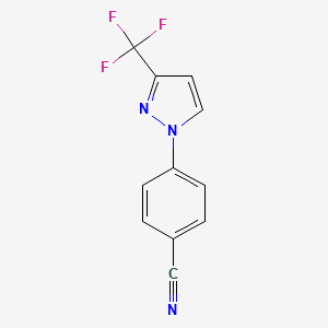 molecular formula C11H6F3N3 B3375083 4-(3-(Trifluoromethyl)-1H-pyrazol-1-yl)benzonitrile CAS No. 1059539-29-5