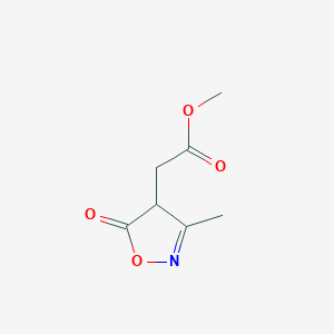 molecular formula C7H9NO4 B3375176 Methyl 2-(3-methyl-5-oxo-4,5-dihydro-1,2-oxazol-4-yl)acetate CAS No. 107575-76-8