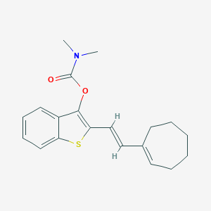 molecular formula C20H23NO2S B337527 [2-[(E)-2-(cyclohepten-1-yl)ethenyl]-1-benzothiophen-3-yl] N,N-dimethylcarbamate 