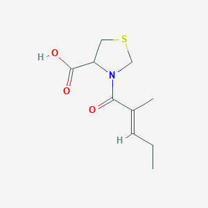 3-(2-Methylpent-2-enoyl)-1,3-thiazolidine-4-carboxylic acid