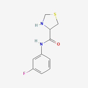 molecular formula C10H11FN2OS B3375530 N-(3-fluorophenyl)-1,3-thiazolidine-4-carboxamide CAS No. 1105686-29-0