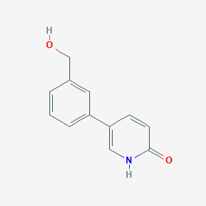molecular formula C12H11NO2 B3375559 5-(3-(Hydroxymethyl)phenyl)pyridin-2-ol CAS No. 1111102-81-8