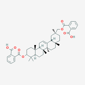 molecular formula C46H58O8 B033756 2-[[(2S,4aS,6aR,6aS,6bR,8aR,12aR,14bR)-10-(2-carboxybenzoyl)oxy-2,4a,6a,6b,9,9,12a-heptamethyl-1,3,4,5,6,6a,7,8,8a,10,11,12,13,14b-tetradecahydropicen-2-yl]methoxycarbonyl]benzoic acid CAS No. 102416-27-3