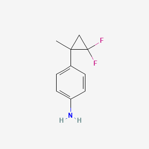 molecular formula C10H11F2N B3375744 4-(2,2-Difluoro-1-methylcyclopropyl)aniline CAS No. 113664-76-9