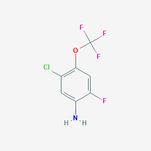 molecular formula C7H4ClF4NO B3375775 5-Chloro-2-fluoro-4-(trifluoromethoxy)aniline CAS No. 114021-44-2