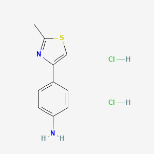 molecular formula C10H12Cl2N2S B3375882 4-(2-Methyl-1,3-thiazol-4-yl)aniline dihydrochloride CAS No. 1156626-78-6
