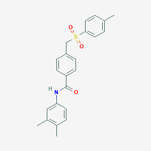 molecular formula C23H23NO3S B337589 N~1~-(3,4-DIMETHYLPHENYL)-4-{[(4-METHYLPHENYL)SULFONYL]METHYL}BENZAMIDE 