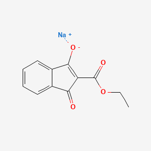 molecular formula C12H9NaO4 B3375912 sodium 2-(ethoxycarbonyl)-1-oxo-1H-inden-3-olate CAS No. 1158464-98-2