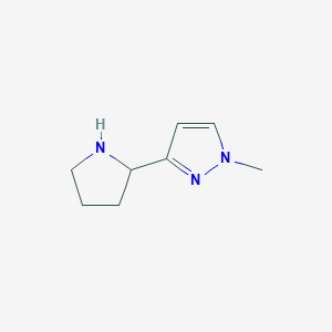 molecular formula C8H13N3 B3376014 1-methyl-3-(pyrrolidin-2-yl)-1H-pyrazole CAS No. 1169954-20-4