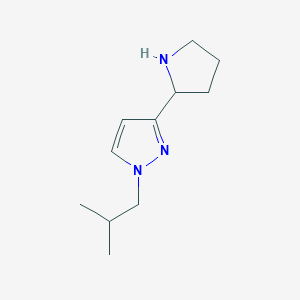 molecular formula C11H19N3 B3376046 1-(2-methylpropyl)-3-(pyrrolidin-2-yl)-1H-pyrazole CAS No. 1170410-77-1