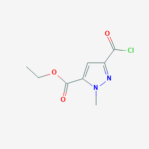 molecular formula C8H9ClN2O3 B3376072 ethyl 3-(chlorocarbonyl)-1-methyl-1H-pyrazole-5-carboxylate CAS No. 1170954-70-7