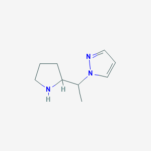 molecular formula C9H15N3 B3376161 1-(1-(Pyrrolidin-2-yl)ethyl)-1H-pyrazole CAS No. 1172941-42-2