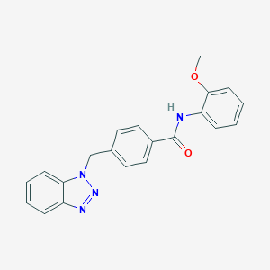 molecular formula C21H18N4O2 B337619 4-(1H-1,2,3-BENZOTRIAZOL-1-YLMETHYL)-N~1~-(2-METHOXYPHENYL)BENZAMIDE 