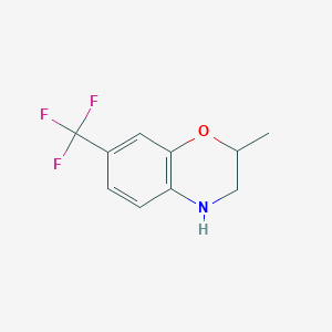 molecular formula C10H10F3NO B3376427 2-methyl-7-(trifluoromethyl)-3,4-dihydro-2H-1,4-benzoxazine CAS No. 1195534-16-7