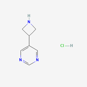 molecular formula C7H10ClN3 B3376759 5-(Azetidin-3-yl)pyrimidine hydrochloride CAS No. 1236791-88-0