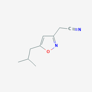 molecular formula C9H12N2O B3376824 2-(5-Isobutylisoxazol-3-yl)acetonitrile CAS No. 1245772-96-6
