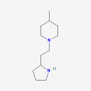 molecular formula C12H24N2 B3376871 4-Methyl-1-[2-(pyrrolidin-2-YL)ethyl]piperidine CAS No. 1247472-33-8