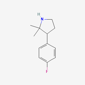 molecular formula C12H16FN B3376872 3-(4-Fluorophenyl)-2,2-dimethylpyrrolidine CAS No. 1247532-68-8