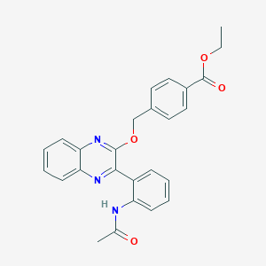 molecular formula C26H23N3O4 B337724 ETHYL 4-({[3-(2-ACETAMIDOPHENYL)QUINOXALIN-2-YL]OXY}METHYL)BENZOATE 