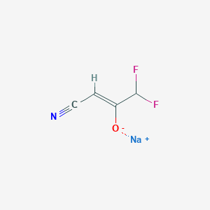 molecular formula C4H2F2NNaO B3377330 Sodium 1-cyano-3,3-difluoroprop-1-EN-2-olate CAS No. 1286711-48-5