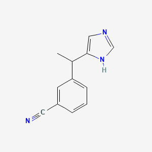 B3377466 3-[1-(1H-imidazol-4-yl)ethyl]benzonitrile CAS No. 1314931-18-4