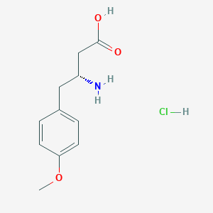 molecular formula C11H16ClNO3 B3378352 (3R)-3-amino-4-(4-methoxyphenyl)butanoic acid;hydrochloride CAS No. 1421258-66-3