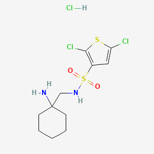 molecular formula C11H17Cl3N2O2S2 B3378410 N-[(1-aminocyclohexyl)methyl]-2,5-dichlorothiophene-3-sulfonamide hydrochloride CAS No. 1423031-99-5