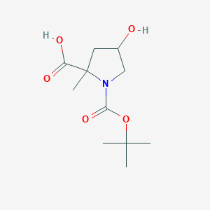 molecular formula C11H19NO5 B3378570 1-[(Tert-butoxy)carbonyl]-4-hydroxy-2-methylpyrrolidine-2-carboxylic acid CAS No. 1432056-71-7