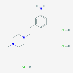 molecular formula C13H24Cl3N3 B3378592 3-[2-(4-Methylpiperazin-1-yl)ethyl]aniline trihydrochloride CAS No. 1432681-87-2