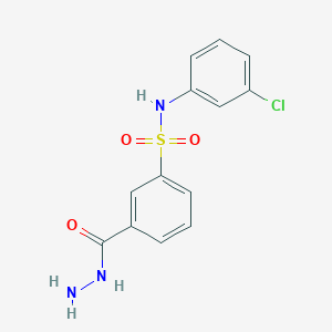 molecular formula C13H12ClN3O3S B3378662 N-(3-chlorophenyl)-3-(hydrazinecarbonyl)benzene-1-sulfonamide CAS No. 145352-93-8