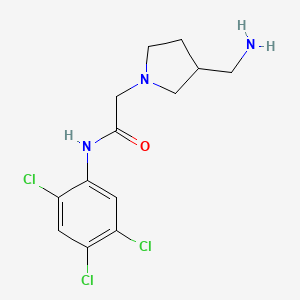 molecular formula C13H16Cl3N3O B3378679 2-[3-(aminomethyl)pyrrolidin-1-yl]-N-(2,4,5-trichlorophenyl)acetamide CAS No. 1456994-27-6