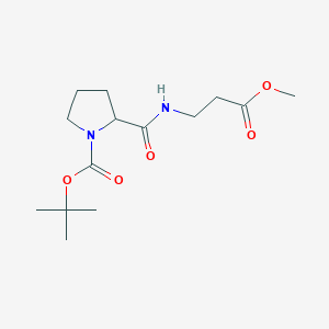molecular formula C14H24N2O5 B3378708 Tert-butyl 2-[(3-methoxy-3-oxopropyl)carbamoyl]pyrrolidine-1-carboxylate CAS No. 1461705-43-0
