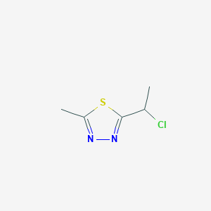 molecular formula C5H7ClN2S B3378719 2-(1-Chloroethyl)-5-methyl-1,3,4-thiadiazole CAS No. 1461715-44-5