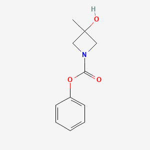 molecular formula C11H13NO3 B3378826 Phenyl 3-hydroxy-3-methylazetidine-1-carboxylate CAS No. 1485398-05-7