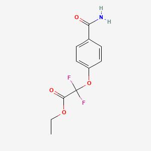 molecular formula C11H11F2NO4 B3378977 Ethyl 2-(4-carbamoylphenoxy)-2,2-difluoroacetate CAS No. 1503160-11-9
