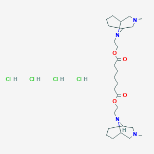 molecular formula C27H52Cl4N4O4 B033790 Pimelic acid, bis(2-(3-methyl-3,9-diazabicyclo(3.3.1)non-9-yl)ethyl) ester, hydrochloride, hydrate (1:4:4) CAS No. 19847-08-6